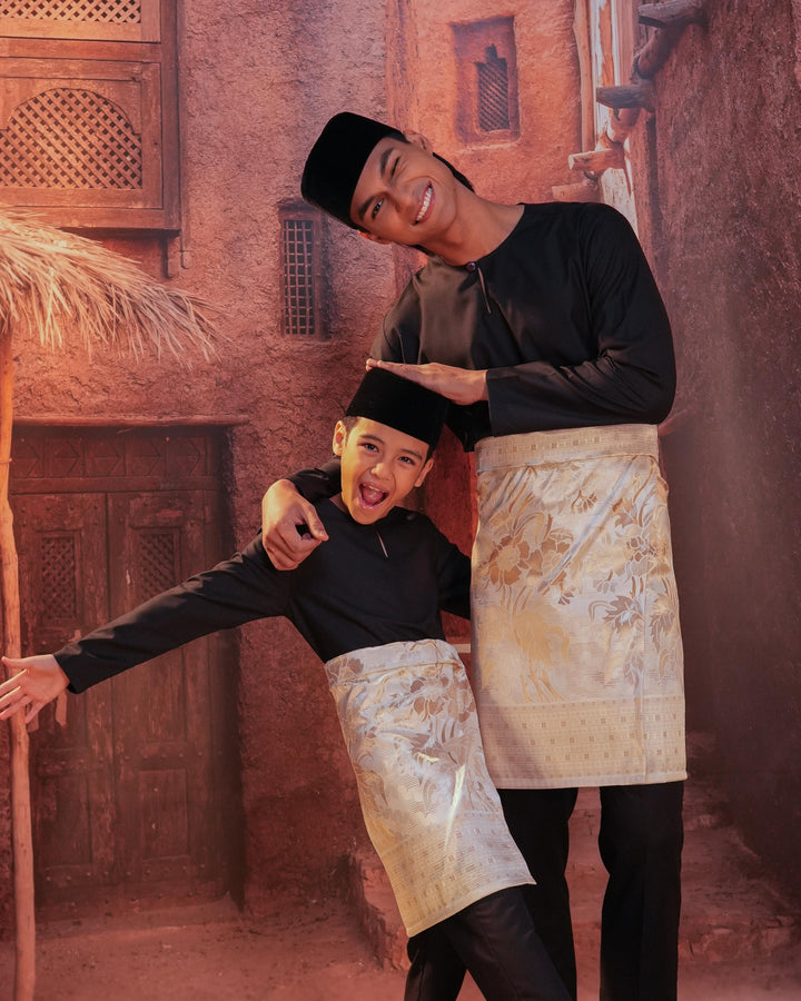 Bunga Raya Instant Sampin - Offwhite & Gold - SampinExclusiveMy