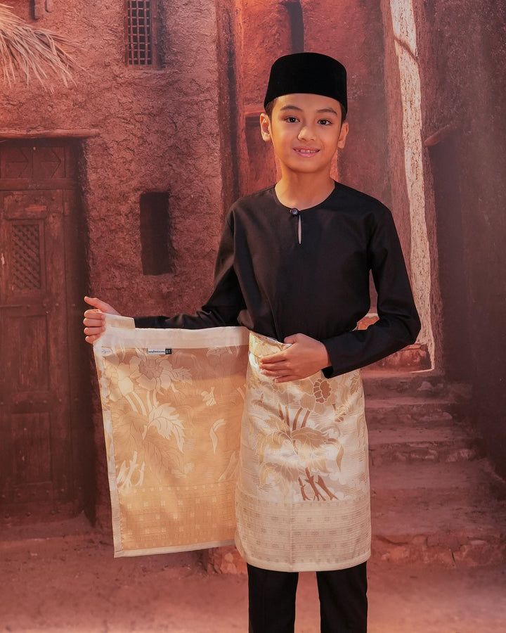 Bunga Raya Instant Sampin Kid - Offwhite & Gold - SampinExclusiveMy
