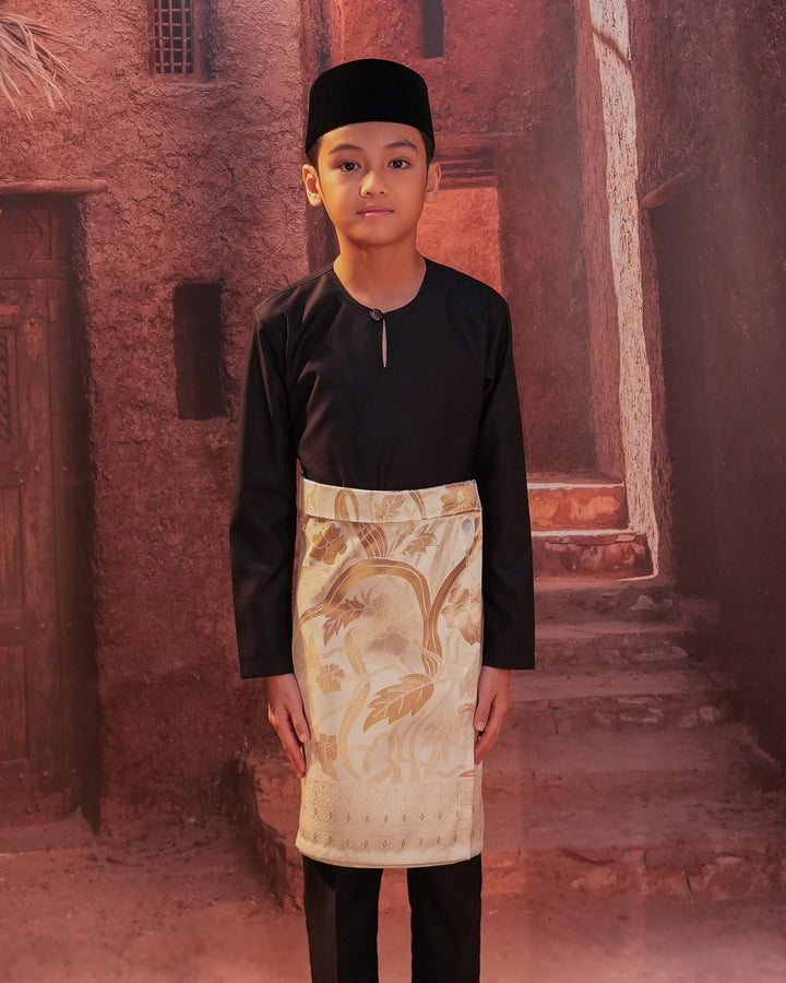 Anyaman Lestari Instant Sampin Kid - Offwhite & Gold - SampinExclusiveMy