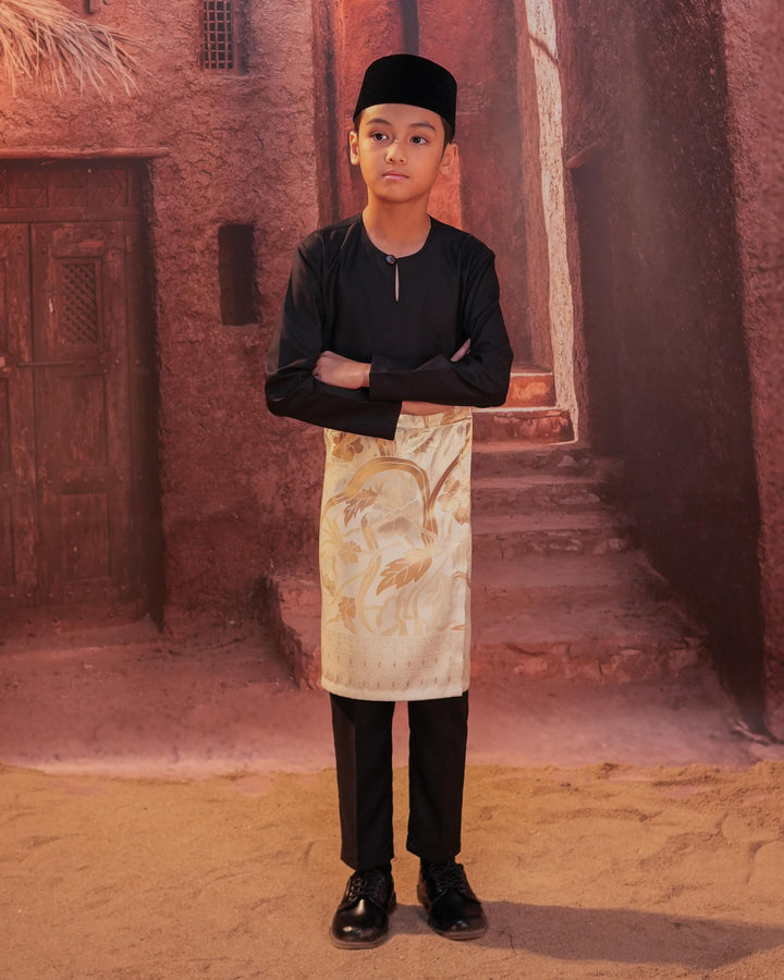 Anyaman Lestari Instant Sampin Kid - Offwhite & Gold - SampinExclusiveMy