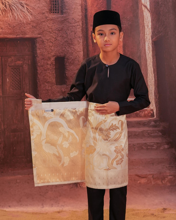 Anyaman Lestari Instant Sampin Kid - Offwhite & Gold - SampinExclusiveMy
