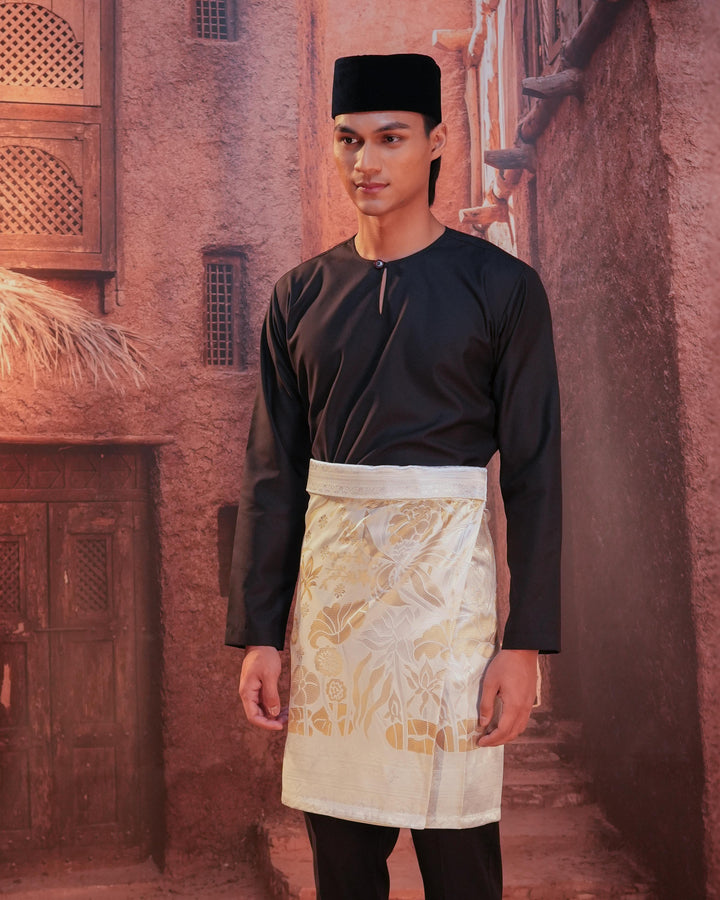 Rimba Hijau Instant Sampin Adult - Offwhite & Gold - SampinExclusiveMy