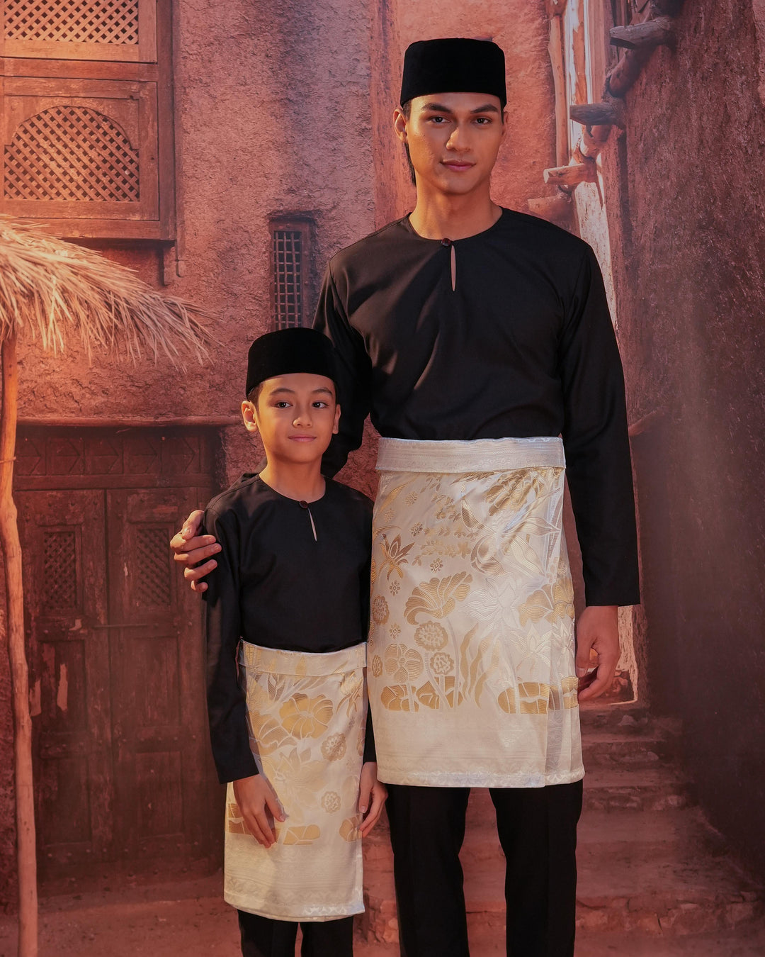 Rimba Hijau Instant Sampin Adult - Offwhite & Gold - SampinExclusiveMy