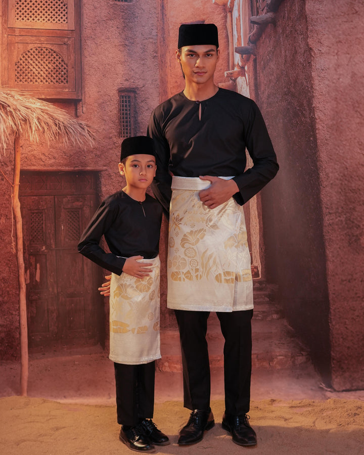 Rimba Hijau Instant Sampin - Offwhite & Gold - SampinExclusiveMy