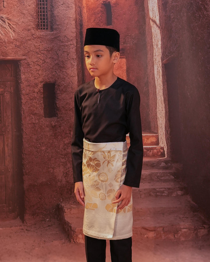 Rimba Hijau Instant Sampin Kid - Offwhite & Gold - SampinExclusiveMy