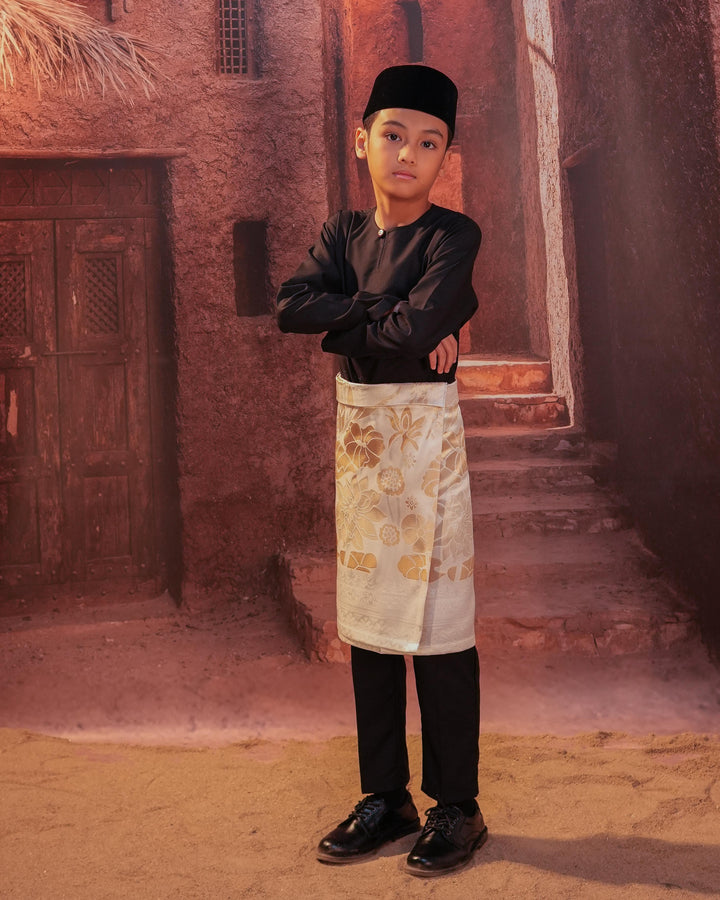 Rimba Hijau Instant Sampin Kid - Offwhite & Gold - SampinExclusiveMy