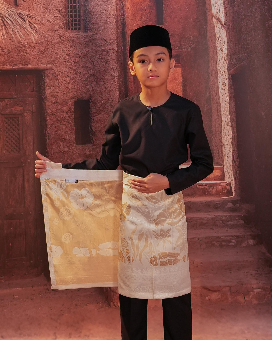 Rimba Hijau Instant Sampin Kid - Offwhite & Gold - SampinExclusiveMy