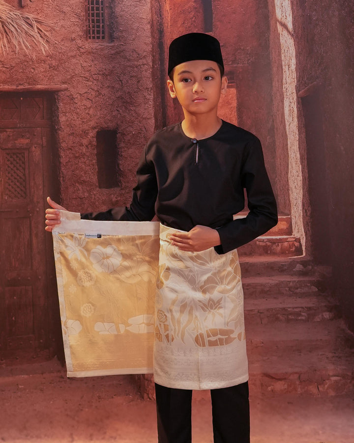 Rimba Hijau Instant Sampin Kid - Offwhite & Gold - SampinExclusiveMy