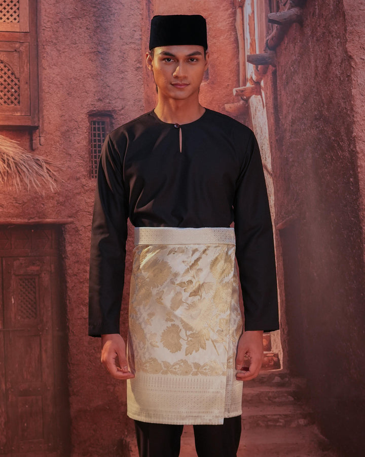 Kekwa Warisan Instant Sampin Adult - Offwhite & Gold - SampinExclusiveMy