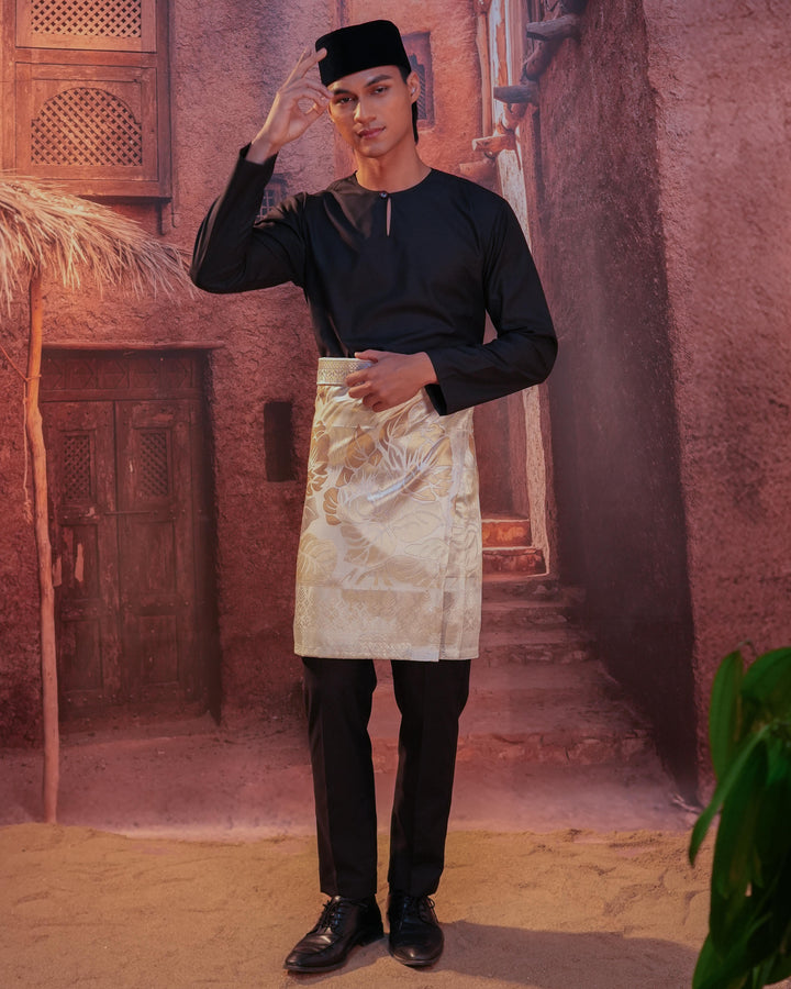 Leka Pantai Instant Sampin Adult - Offwhite & Gold