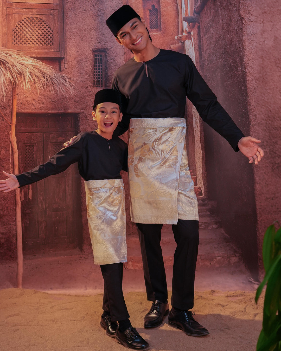 Leka Pantai Instant Sampin Adult - Offwhite & Gold