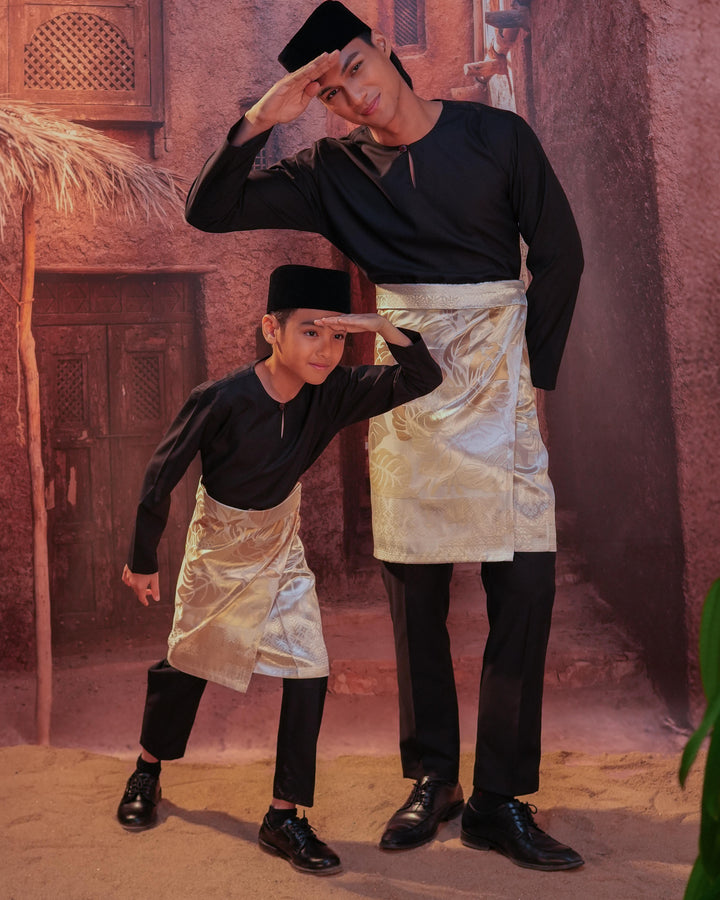 Leka Pantai Instant Sampin Adult - Offwhite & Gold