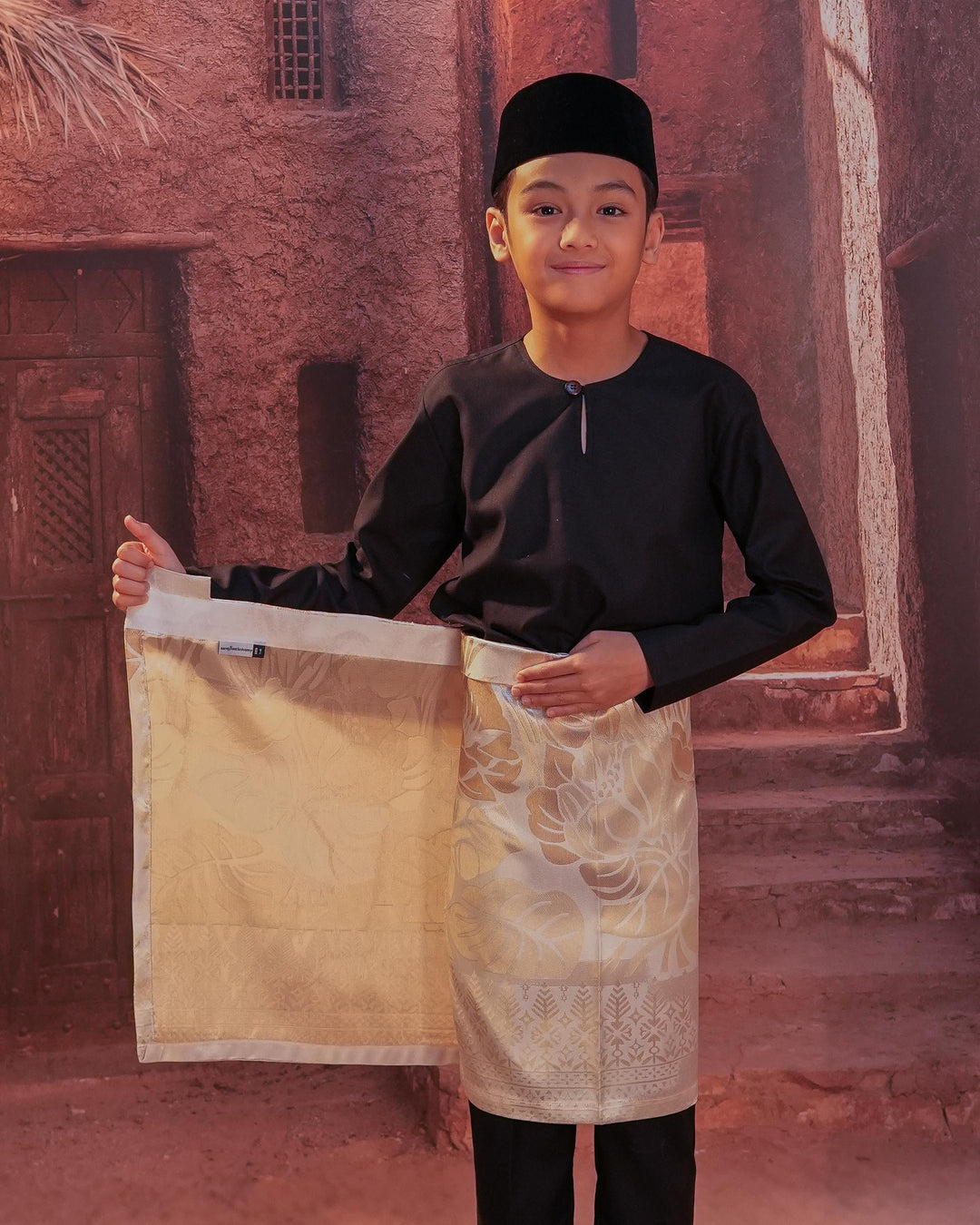 Leka Pantai Instant Sampin Kid - Offwhite & Gold - SampinExclusiveMy
