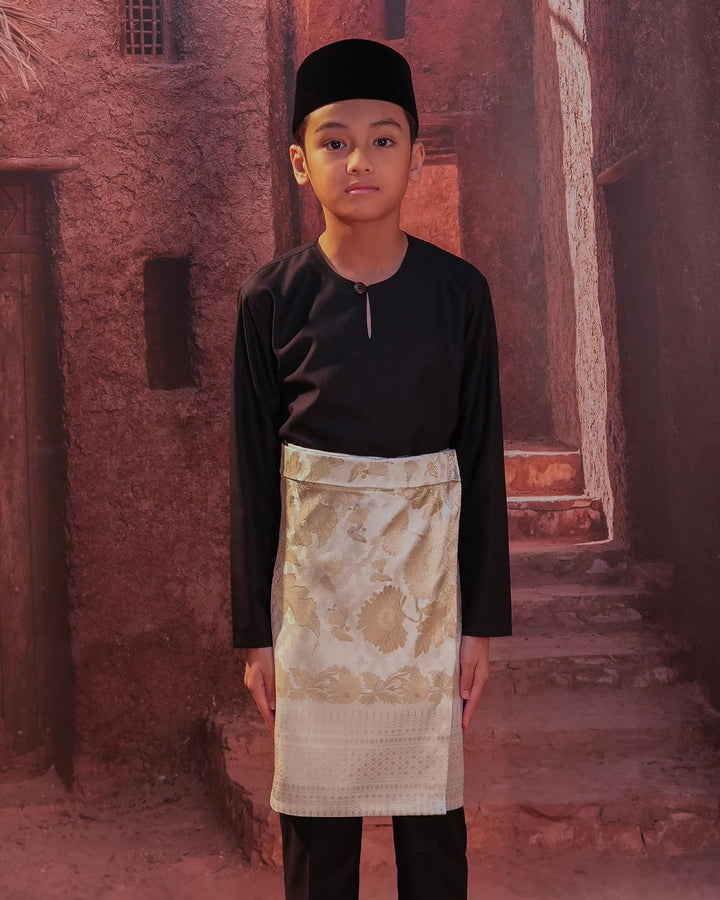 Kekwa Warisan Instant Sampin Kid - Offwhite & Gold - SampinExclusiveMy