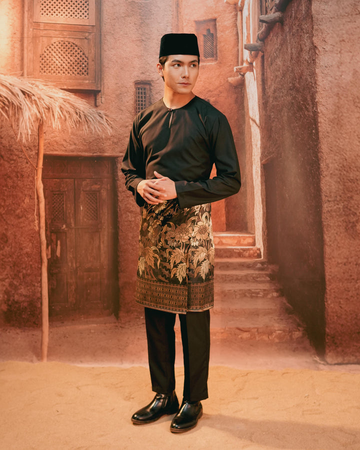 Baju Melayu Teluk Belanga - Black - SampinExclusiveMy