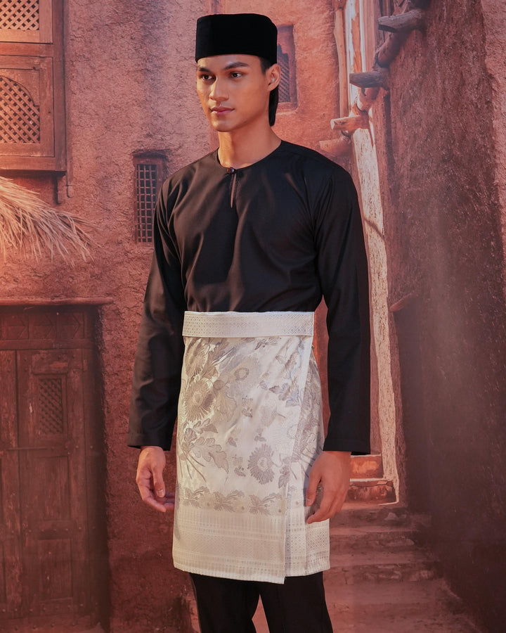 Kekwa Warisan Instant Sampin Adult - Offwhite & Silver - SampinExclusiveMy