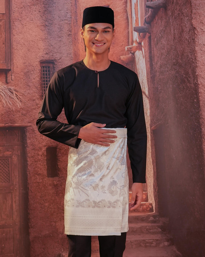 Kekwa Warisan Instant Sampin Adult - Offwhite & Silver - SampinExclusiveMy