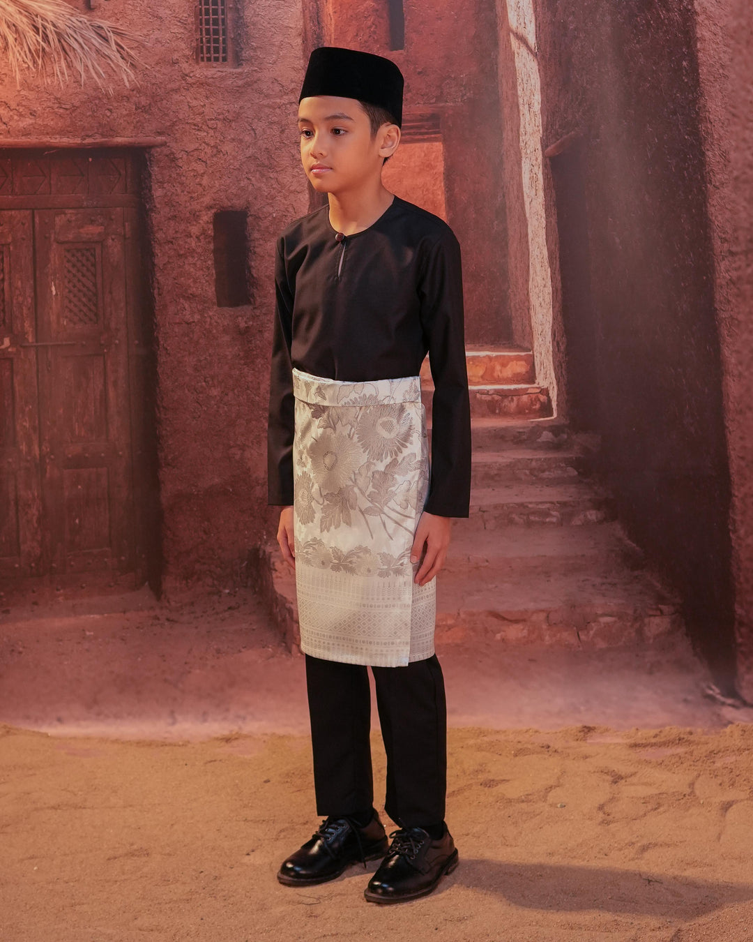 Kekwa Warisan Instant Sampin Kid - Offwhite & Silver - SampinExclusiveMy