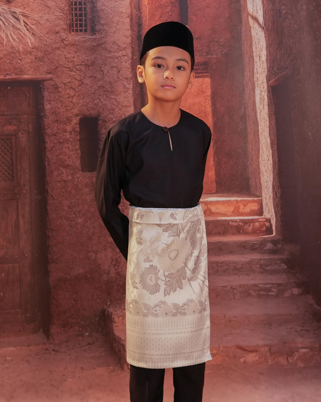 Kekwa Warisan Instant Sampin Kid - Offwhite & Silver - SampinExclusiveMy