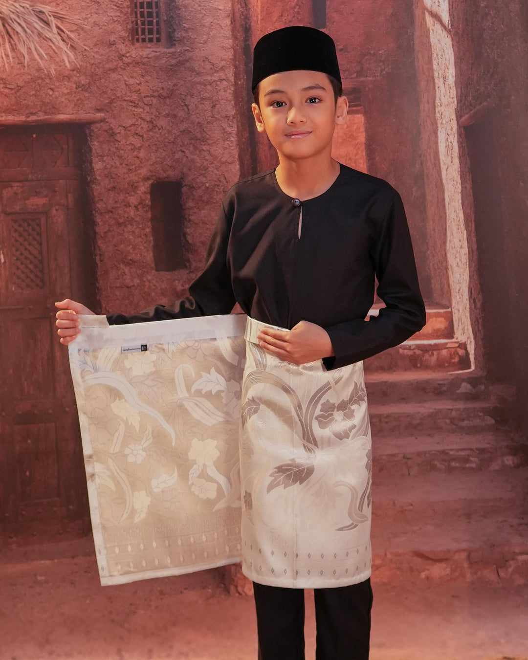 Anyaman Lestari Instant Sampin Kid - Offwhite & Silver - SampinExclusiveMy