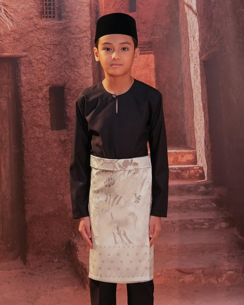 Bunga Raya Instant Sampin Kid - Offwhite & Silver - SampinExclusiveMy