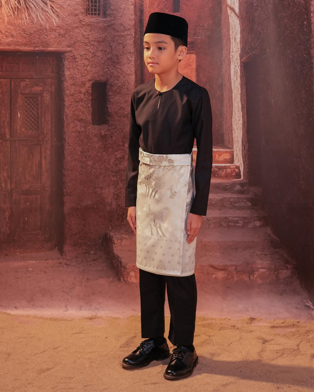 Bunga Raya Instant Sampin Kid - Offwhite & Silver - SampinExclusiveMy