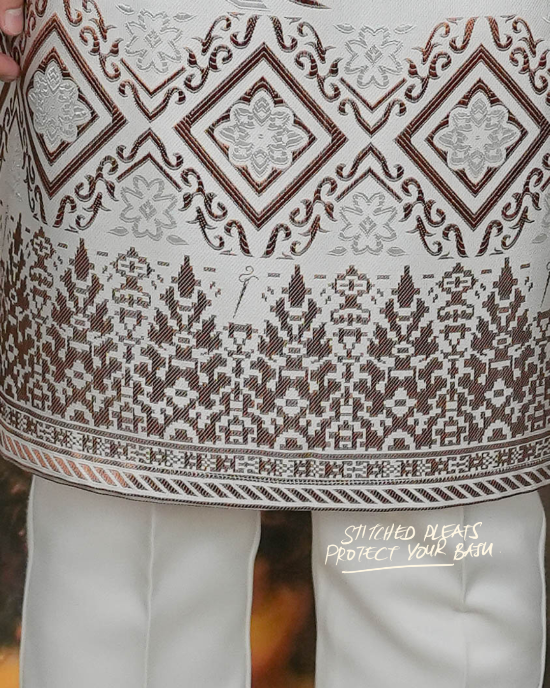 Teratai Original Sampin Adult - Offwhite & Brown