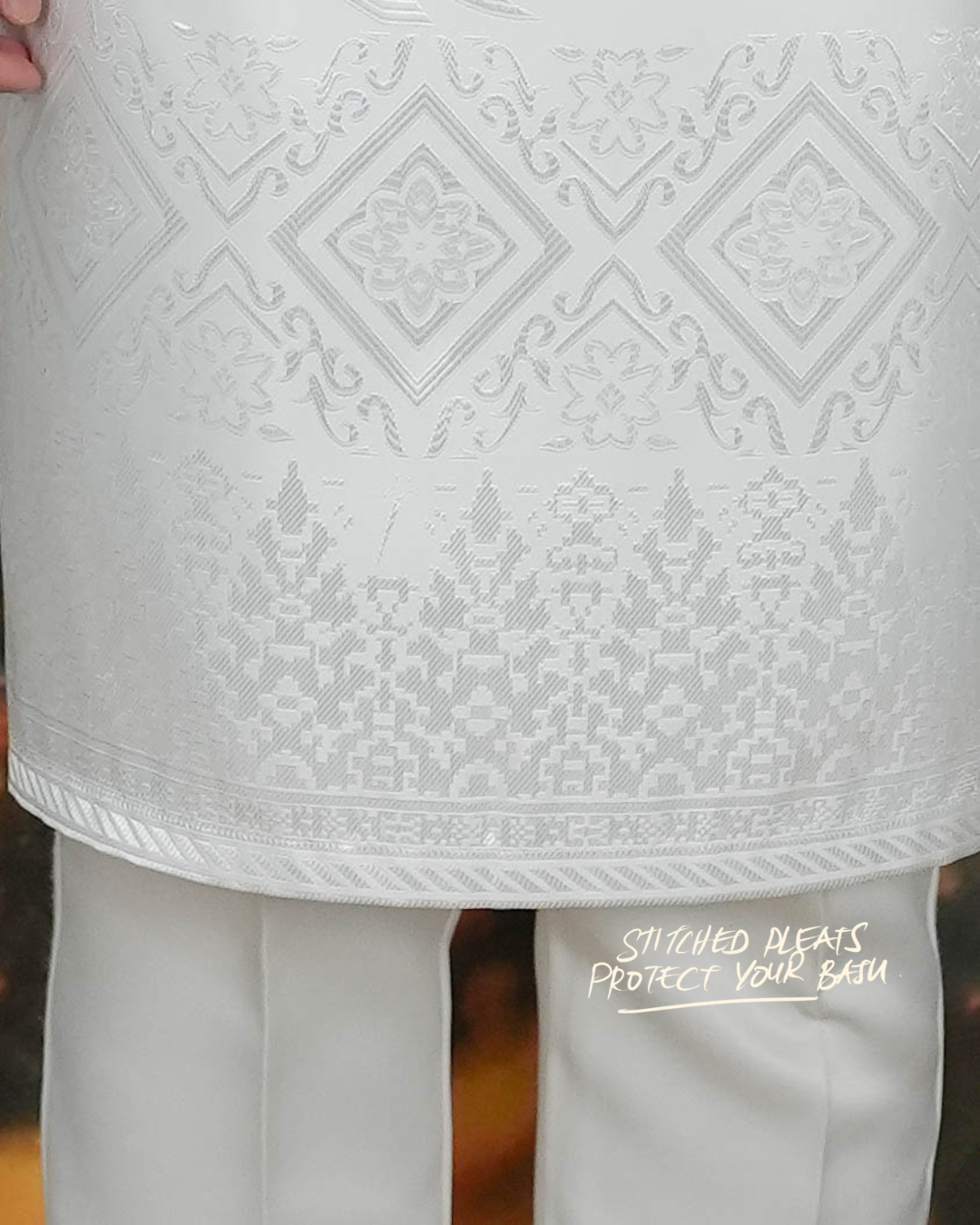 Teratai Original Sampin Adult - Offwhite & Silver
