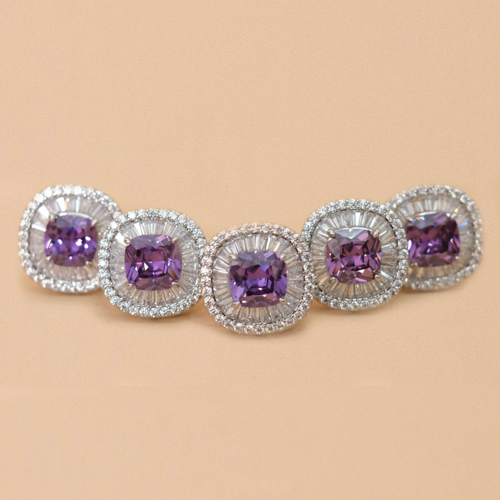 Butang zircon Tuah - Purple