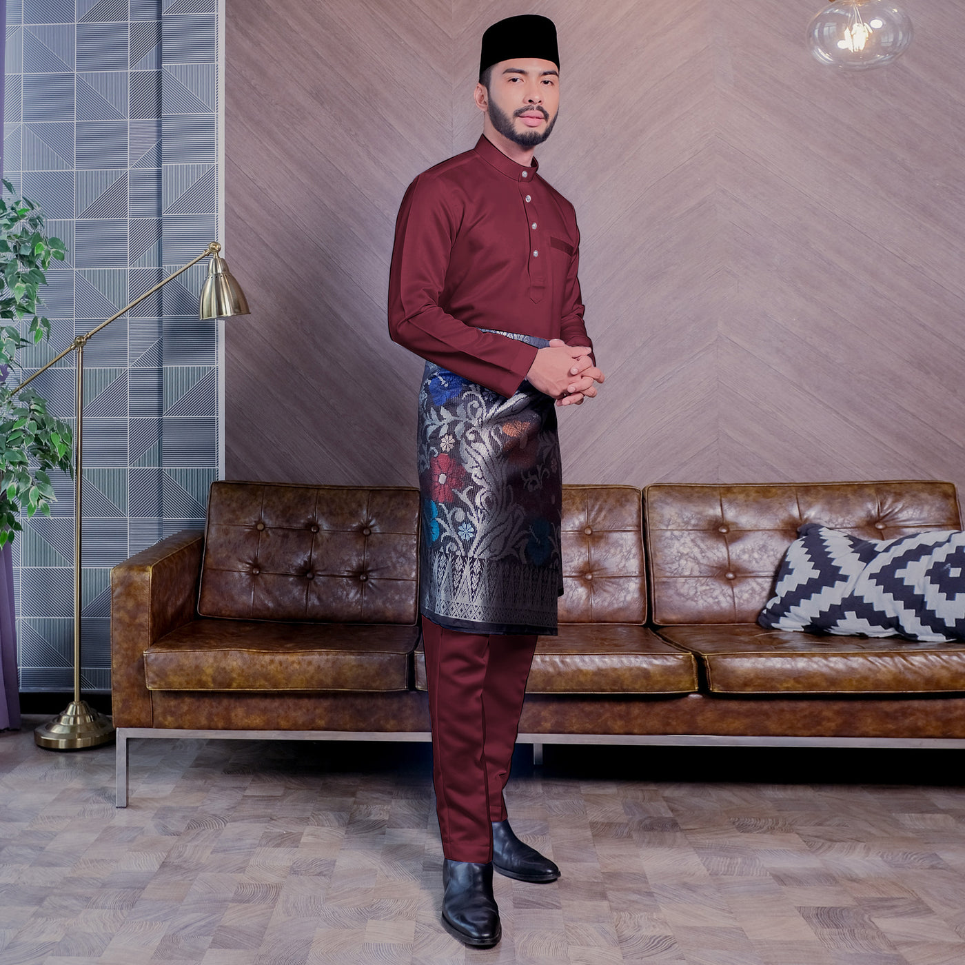 Baju Melayu Luxe - Maroon