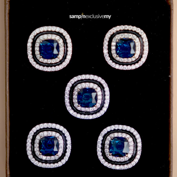 Butang zircon Kencana - Blue