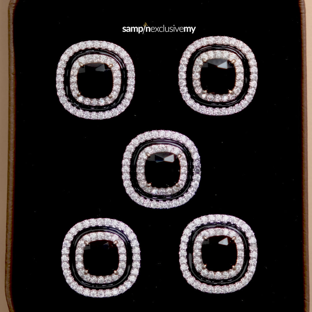 Butang zircon Kencana - Black