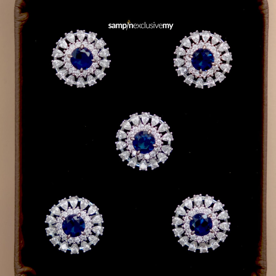 Butang zircon Arjuna - Blue