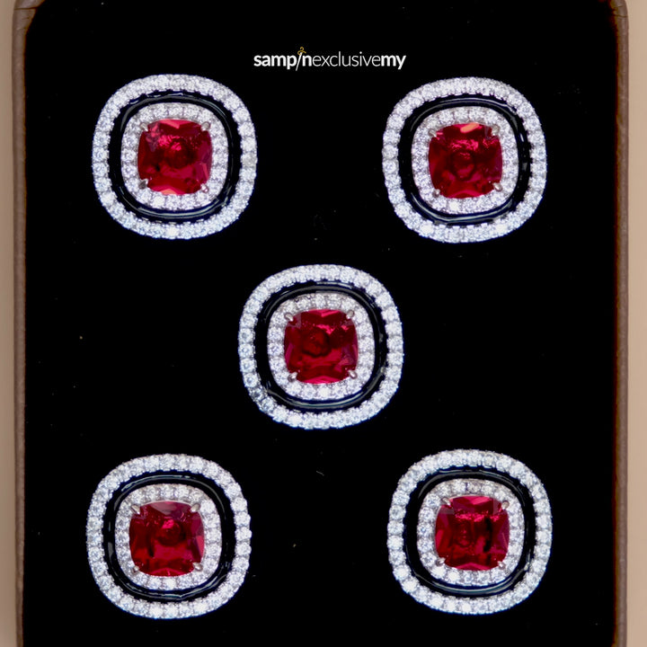 Butang zircon Kencana - Red