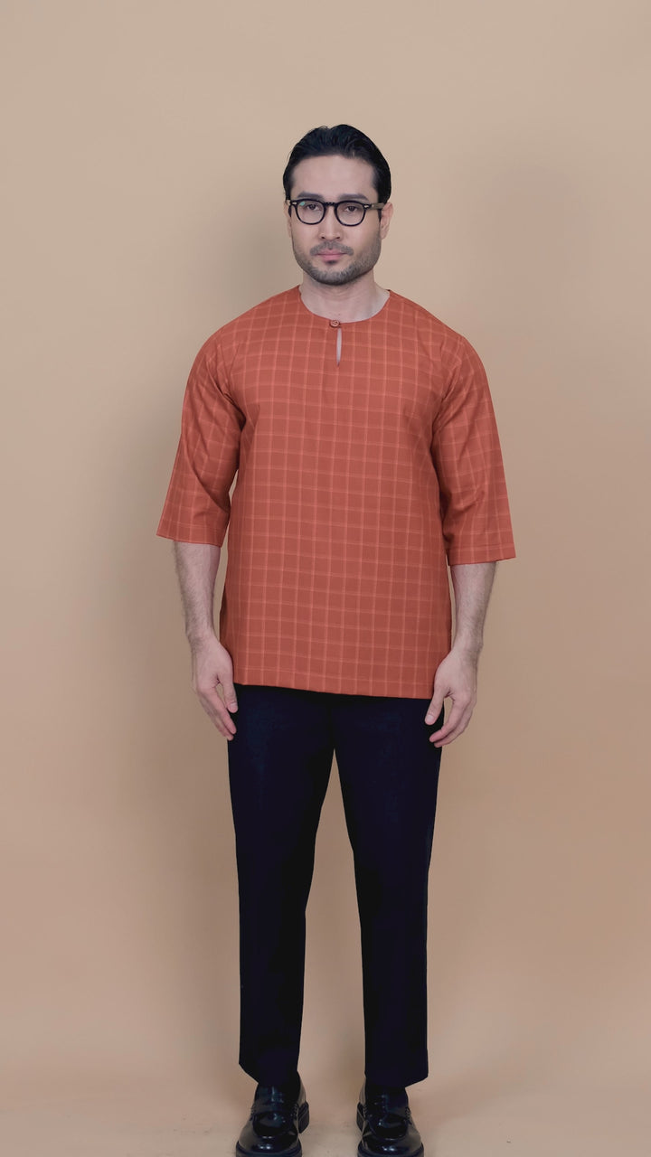 Kurta Patih Petak - Brick Orange