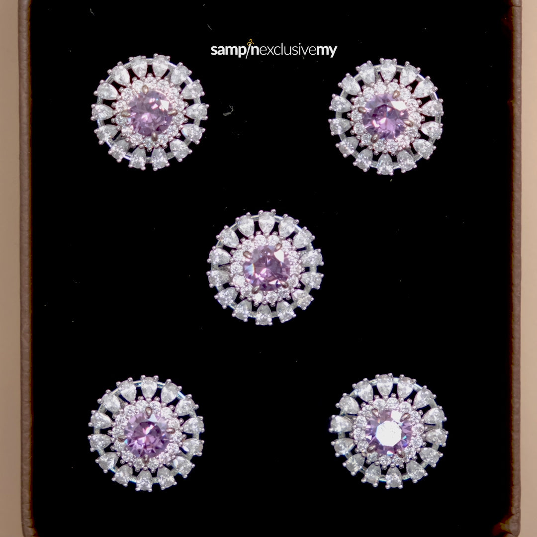 Butang zircon Arjuna - Purple