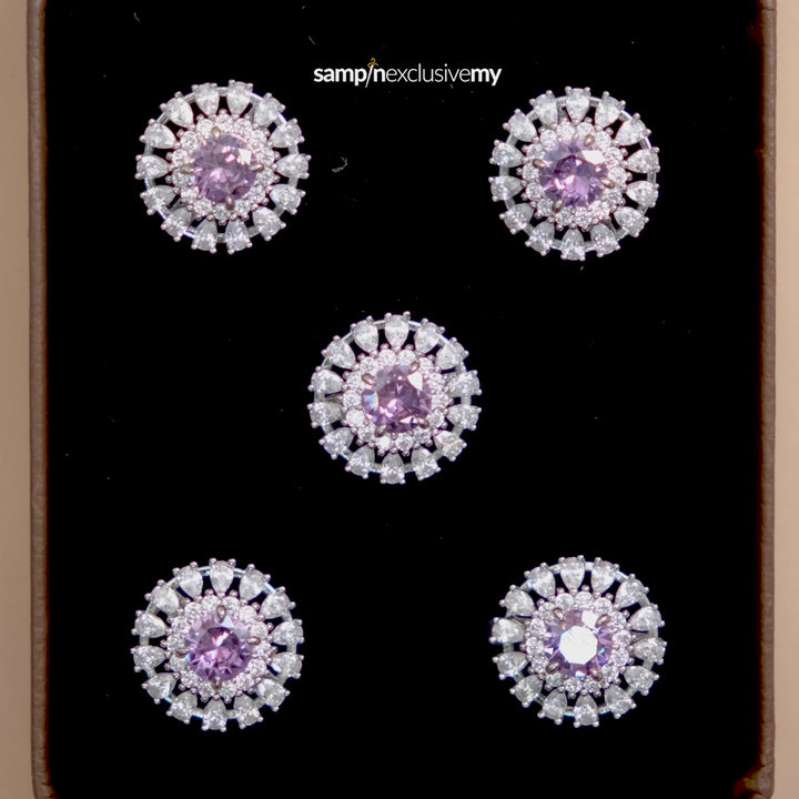 Butang zircon Arjuna - Purple