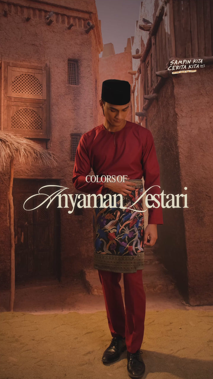 Anyaman Lestari Original Sampin Adult - Black & Gold