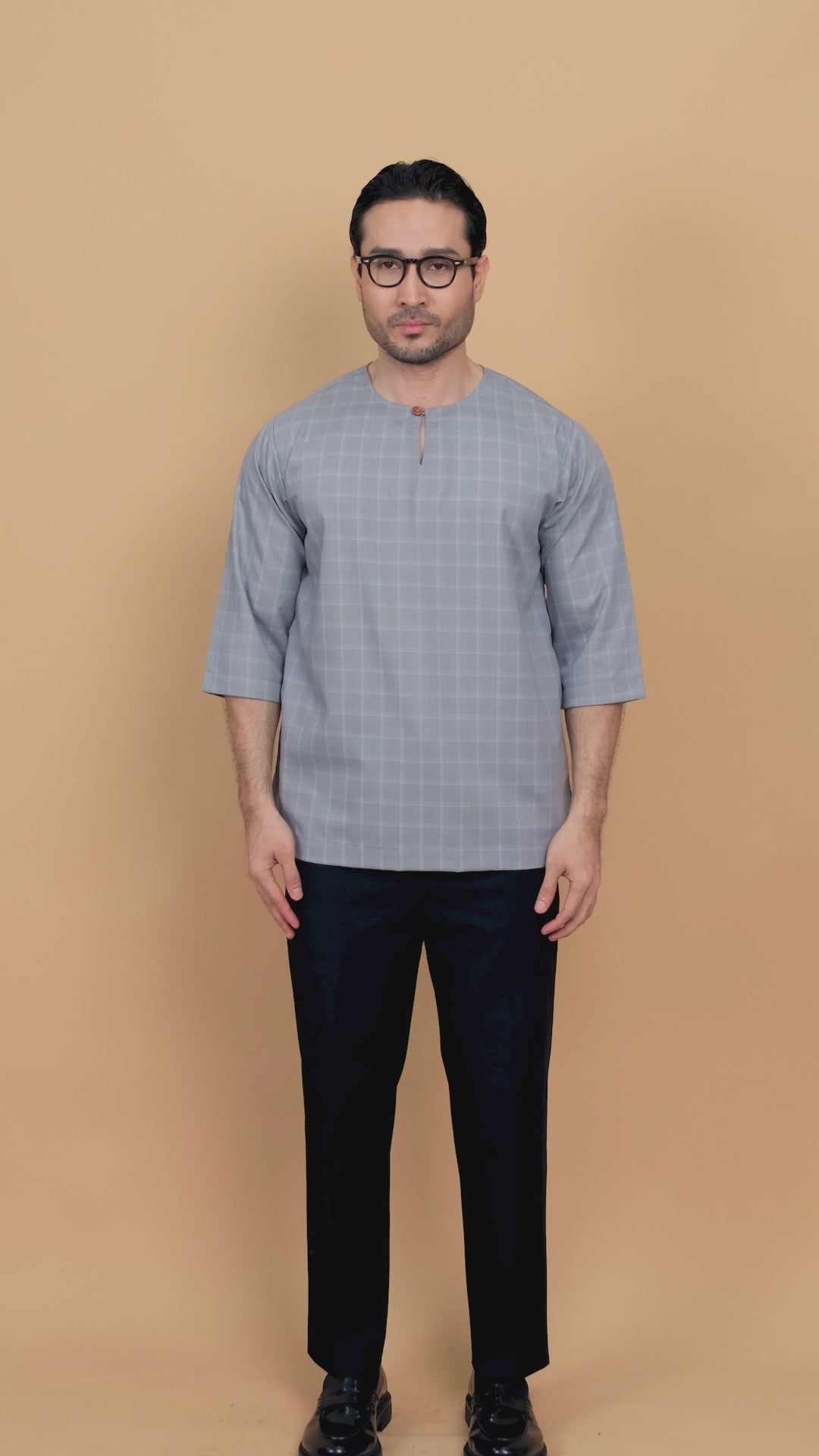 Kurta Patih Petak - Soft Grey