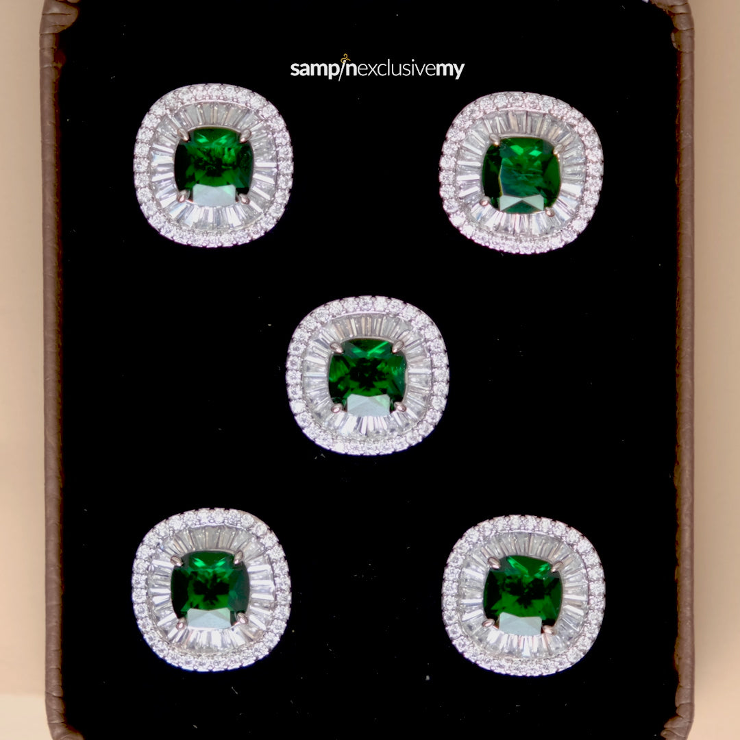 Butang zircon Tuah - Green