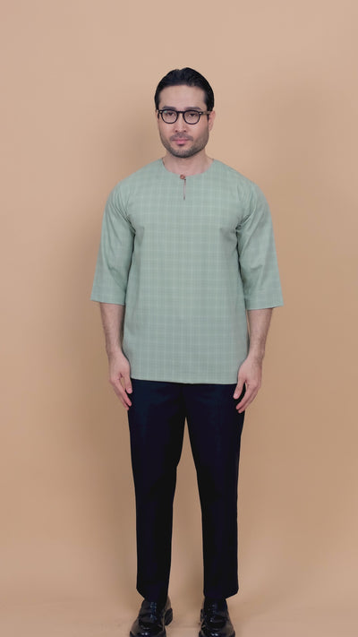 Kurta Patih Petak - Dusty Green