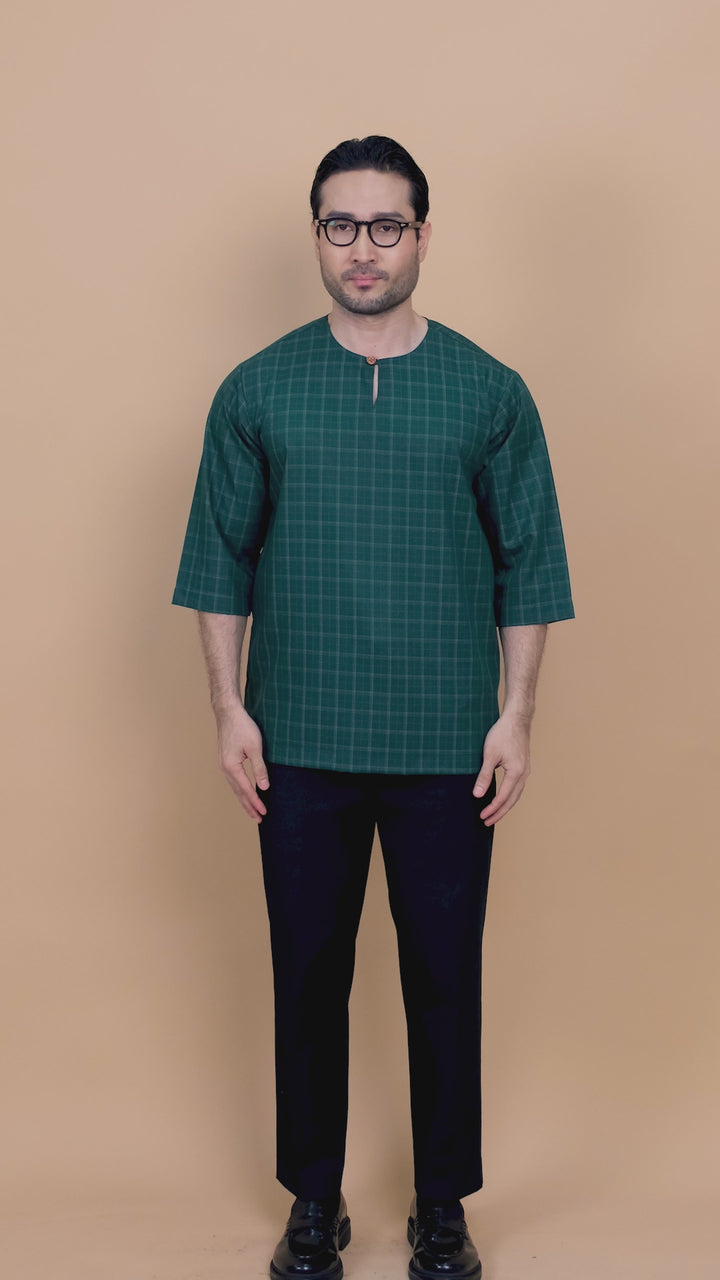 Kurta Patih Petak - Emerald Green