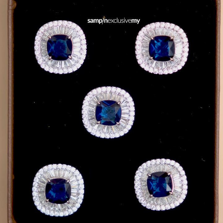 Butang zircon Tuah - Blue