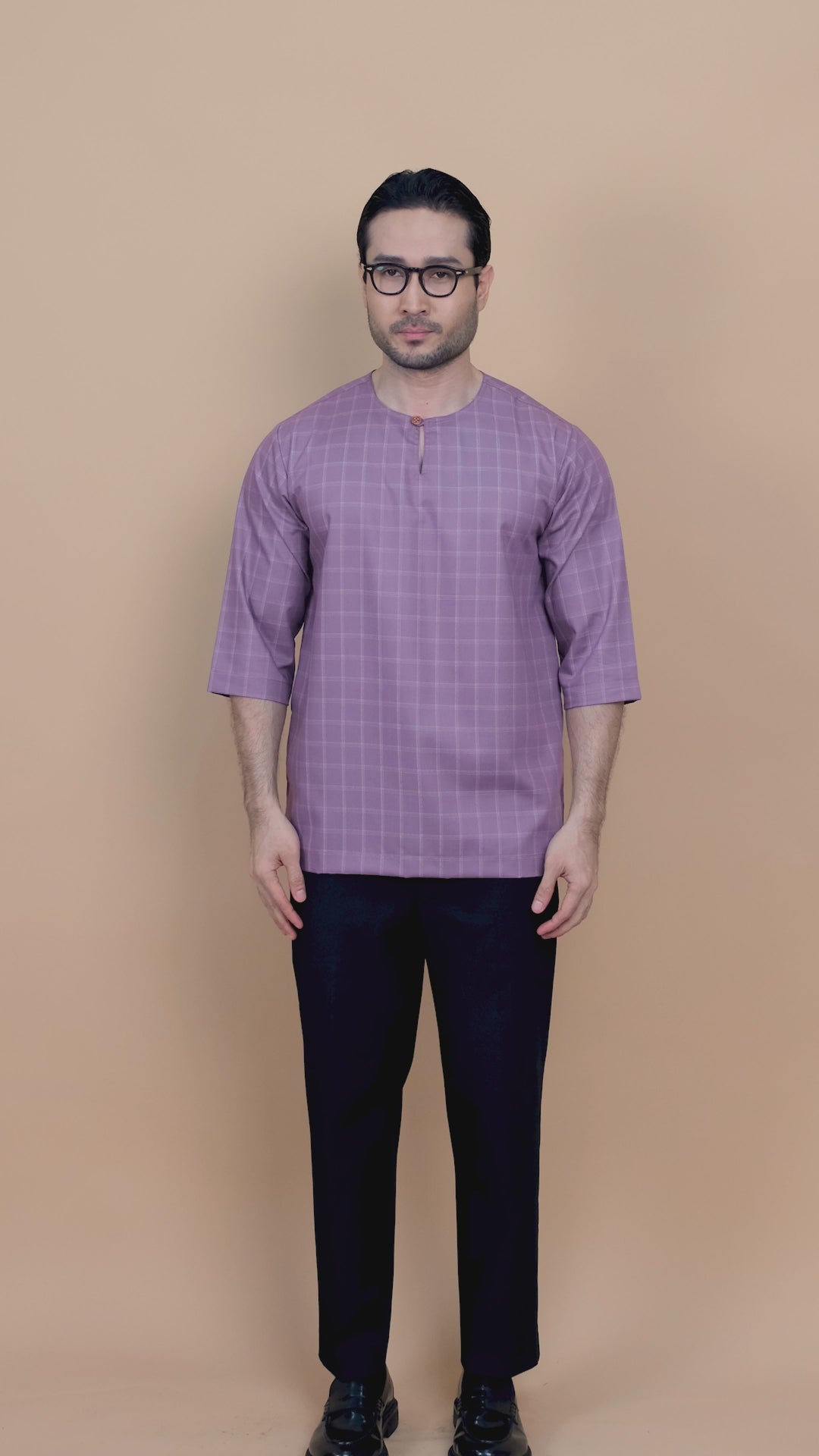 Kurta Patih Petak - Dusty Purple