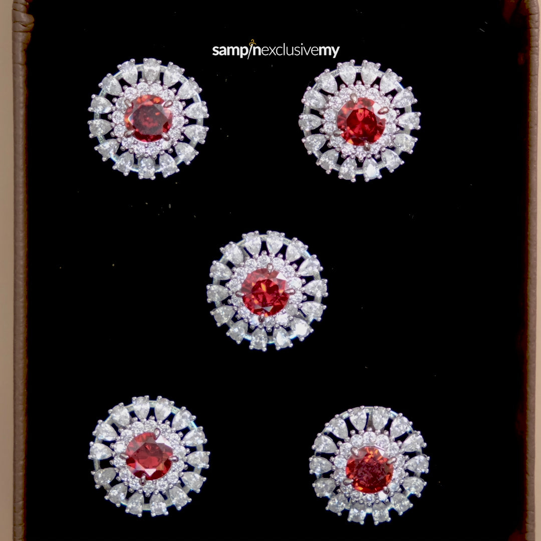 Butang zircon Arjuna - Red