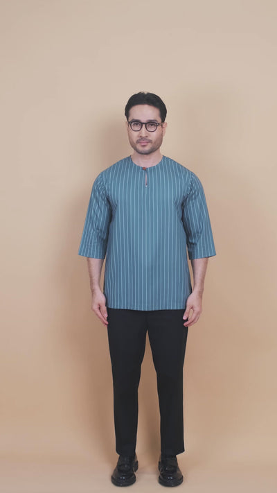 Kurta Patih Jalur - Teal Blue