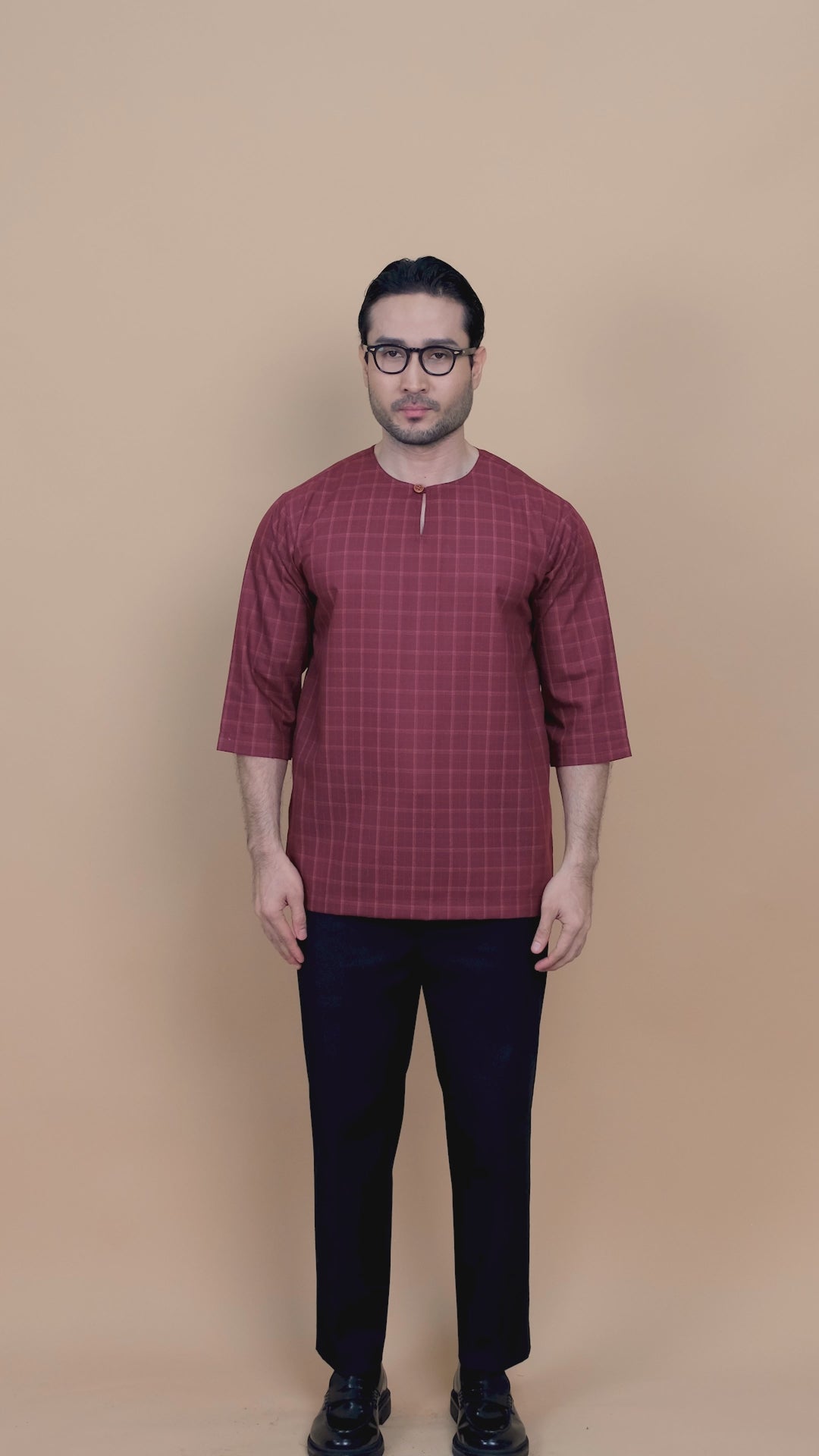 Kurta Patih Petak - Maroon