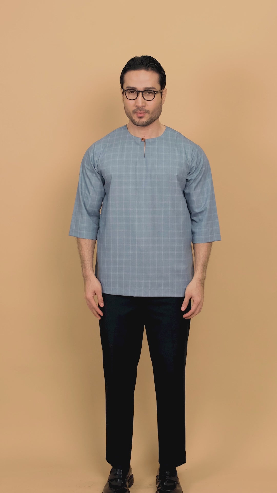 Kurta Patih Petak - Soft Blue