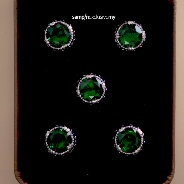 Butang zircon Hud - Green