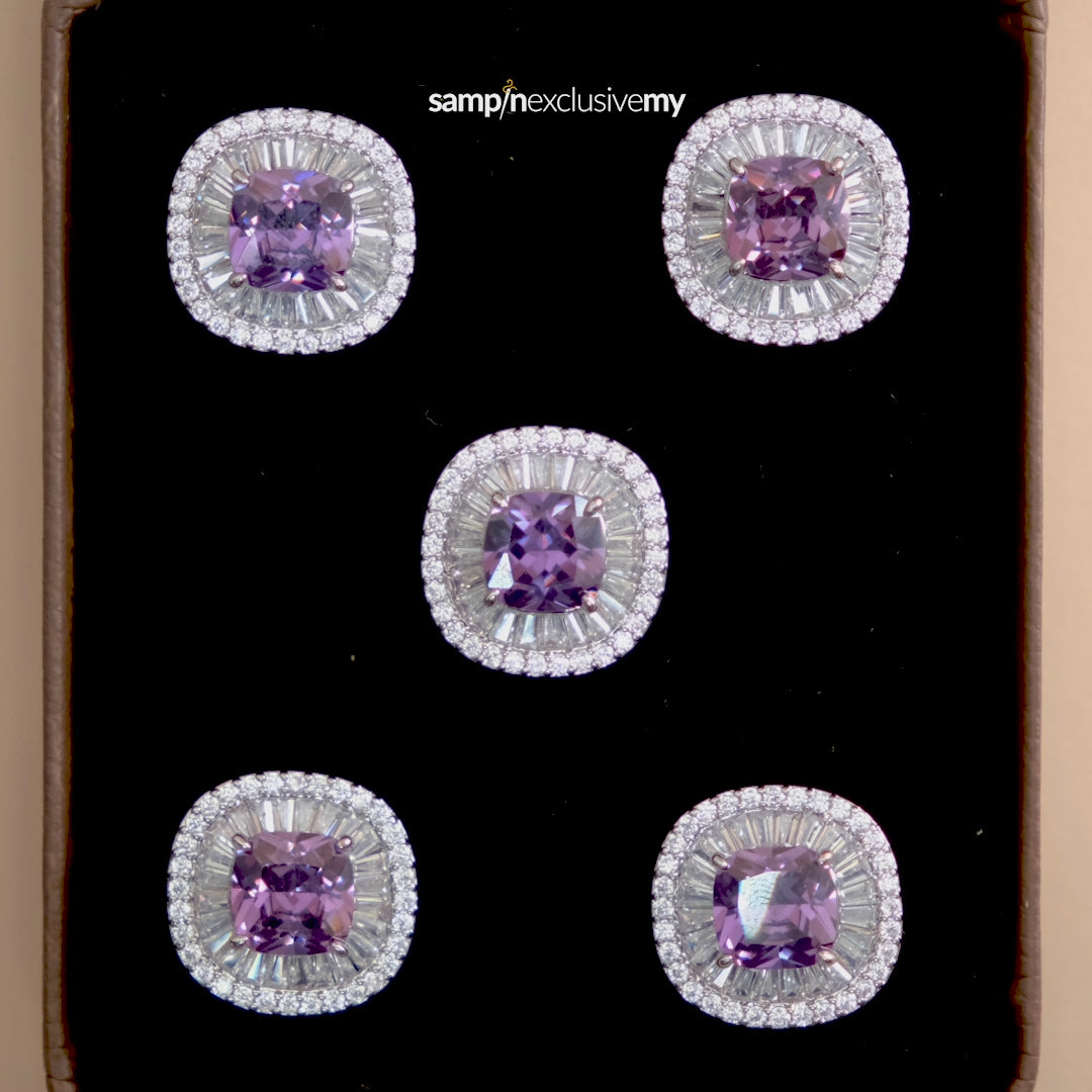 Butang zircon Tuah - Purple